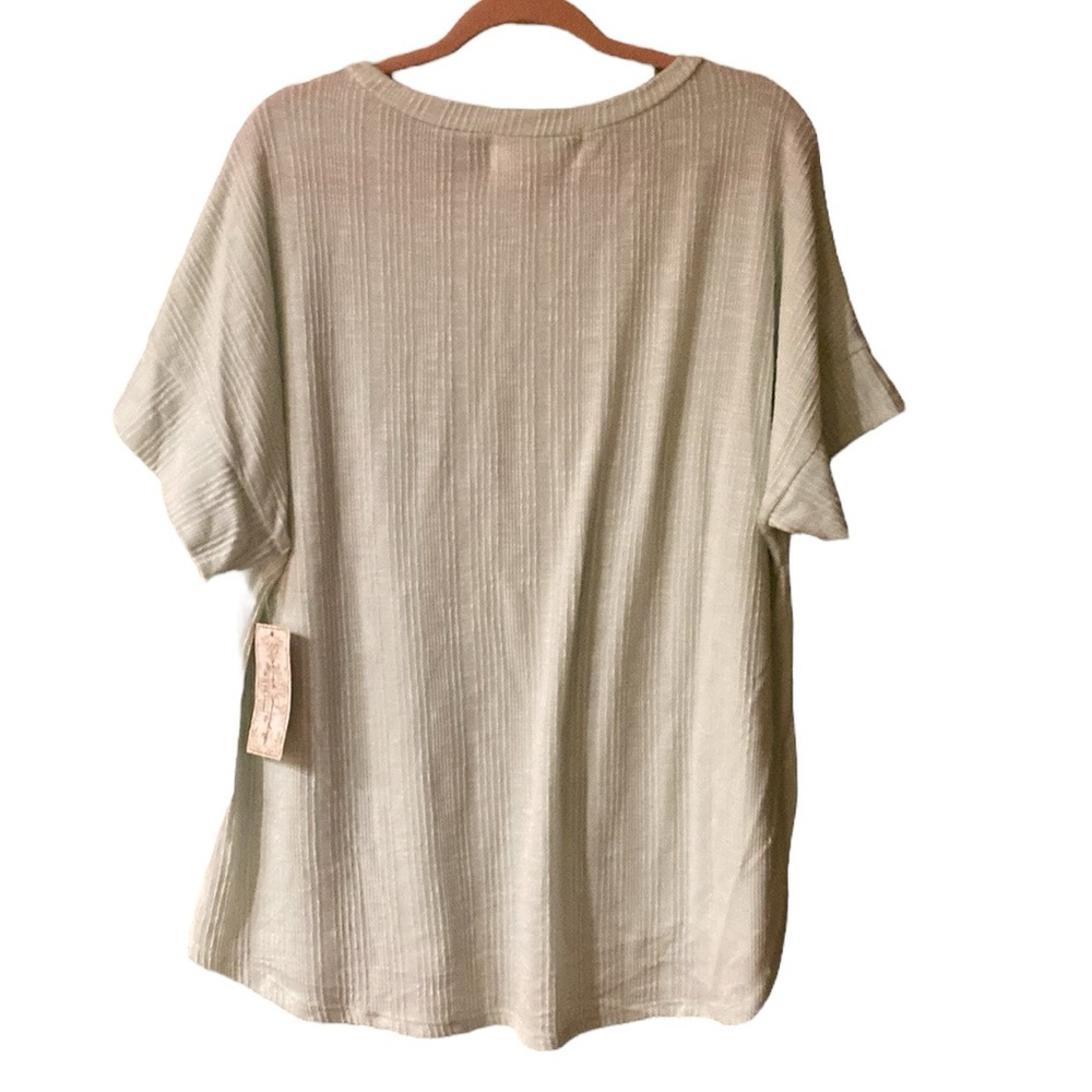 French Laundry Mint Green/White Striped Textured Top - Size 2X - NWT - Picture 3 of 5